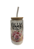 Bookish Glastumbler "Flowers"