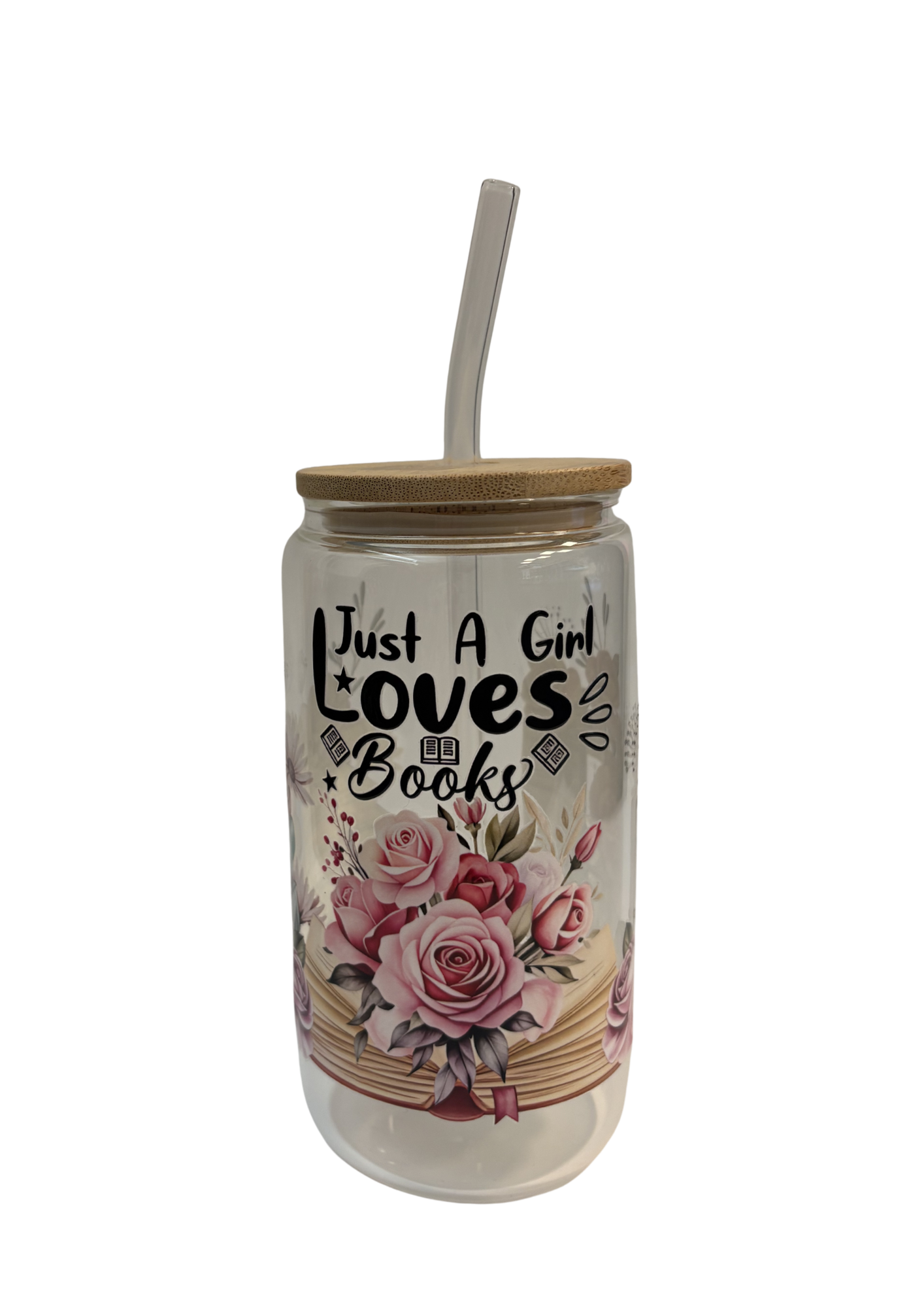 Bookish Glastumbler "Flowers"